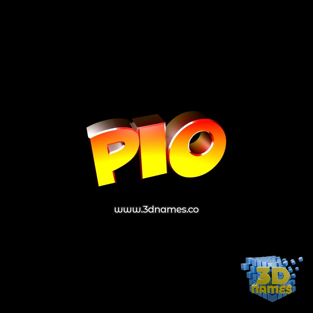 pio in Black Background style - 3D name wallpaper