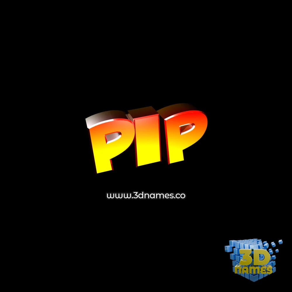 pip in Black Background style - 3D name wallpaper