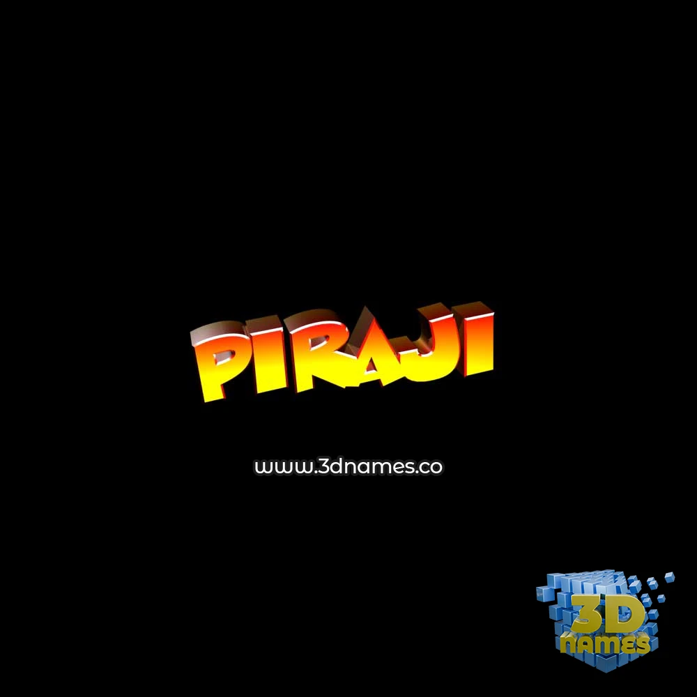 piraji in Black Background style - 3D name wallpaper