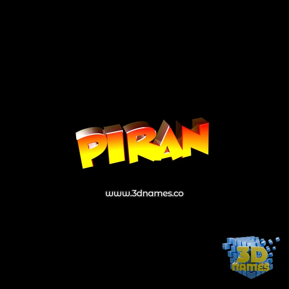 piran in Black Background style - 3D name wallpaper