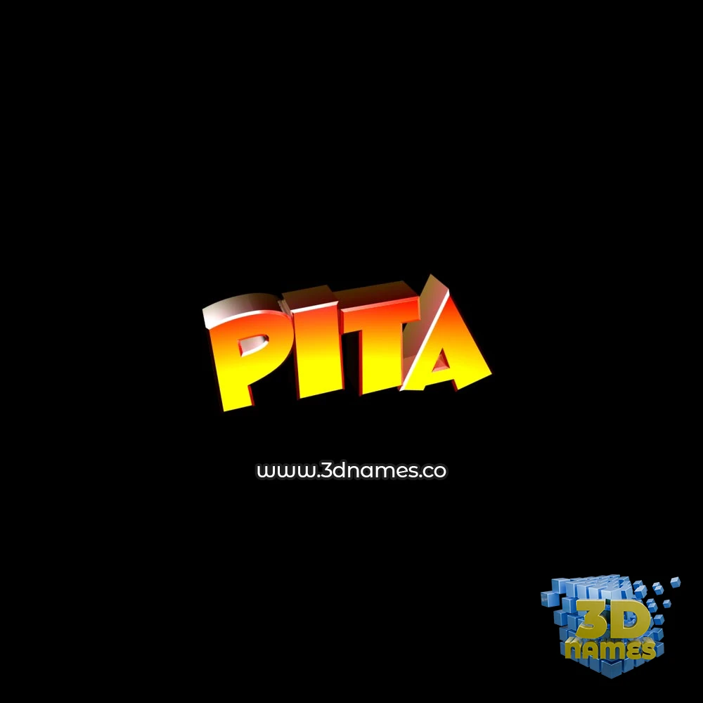 pita in Black Background style - 3D name wallpaper