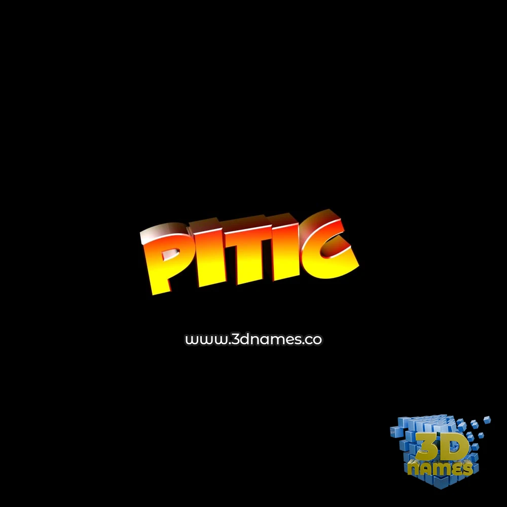 pitic in Black Background style - 3D name wallpaper
