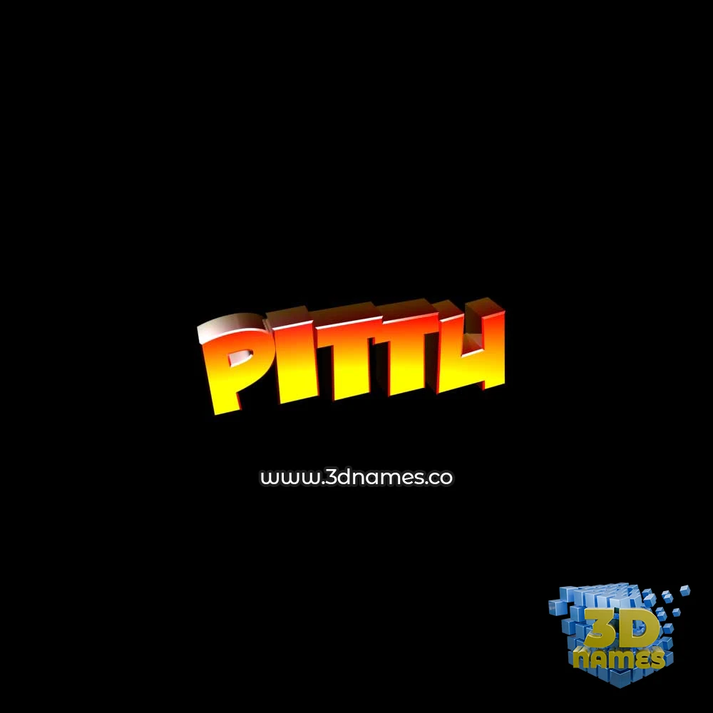 pittu in Black Background style - 3D name wallpaper