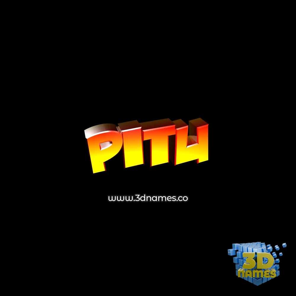 pitu in Black Background style - 3D name wallpaper