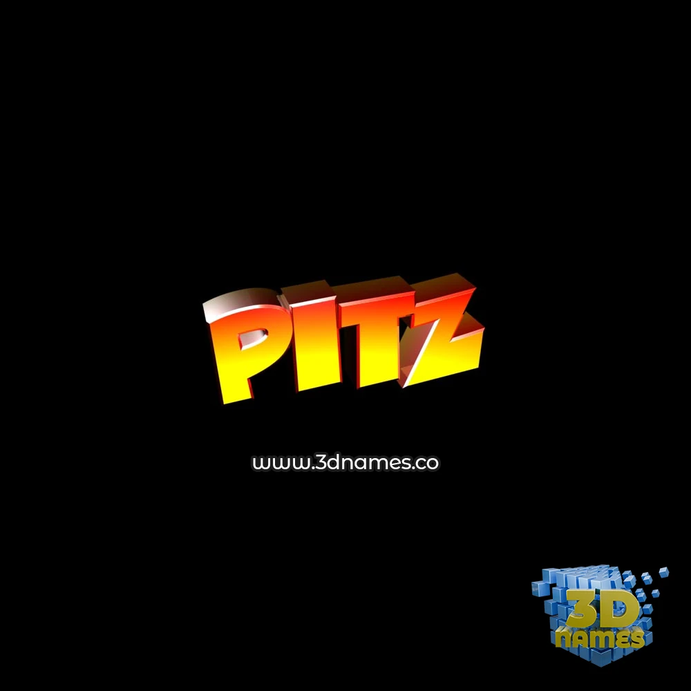 pitz in Black Background style - 3D name wallpaper