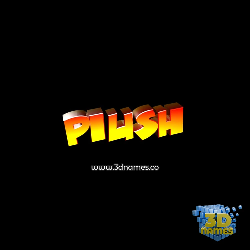 piush in Black Background style - 3D name wallpaper