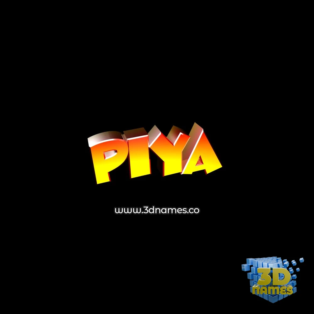 piya in Black Background style - 3D name wallpaper