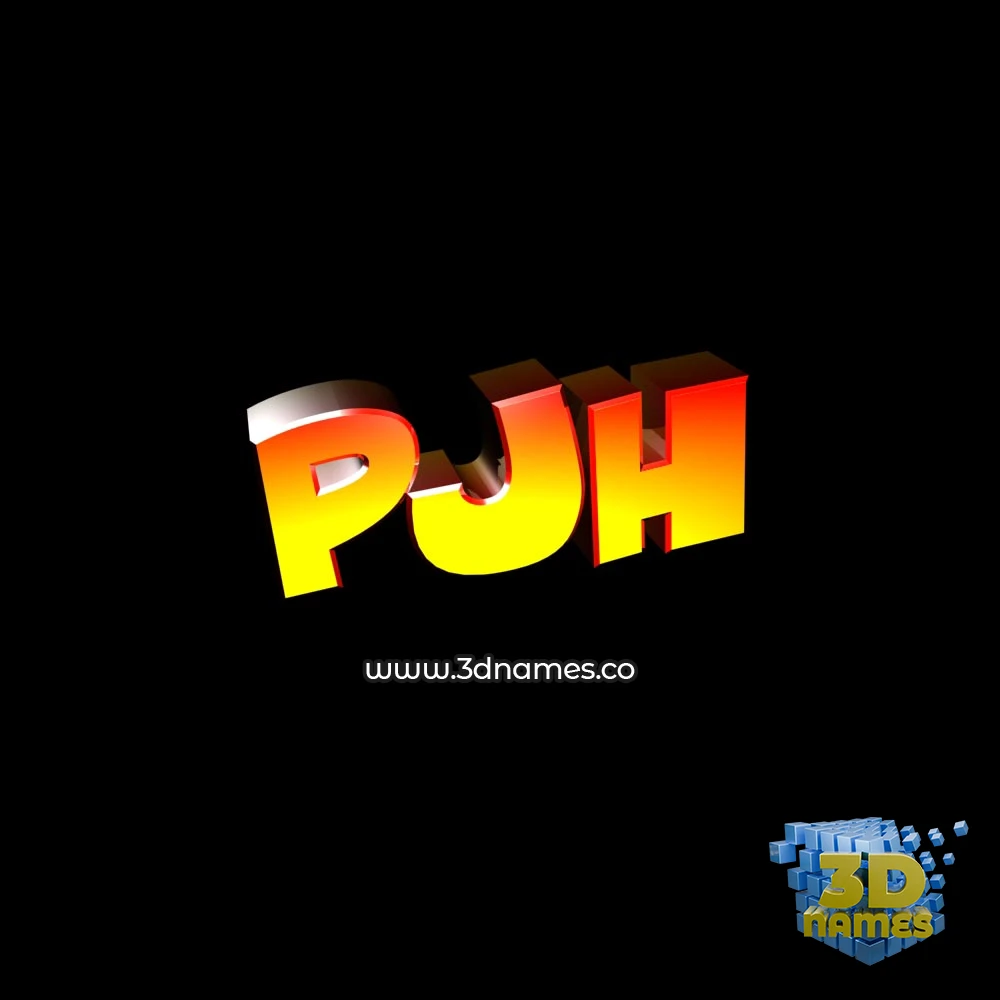 pjh in Black Background style - 3D name wallpaper