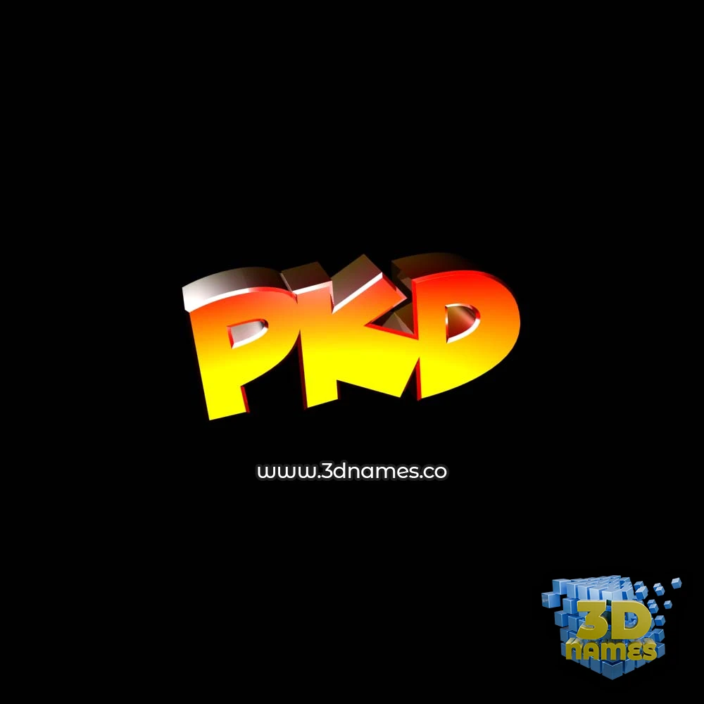 pkd in Black Background style - 3D name wallpaper