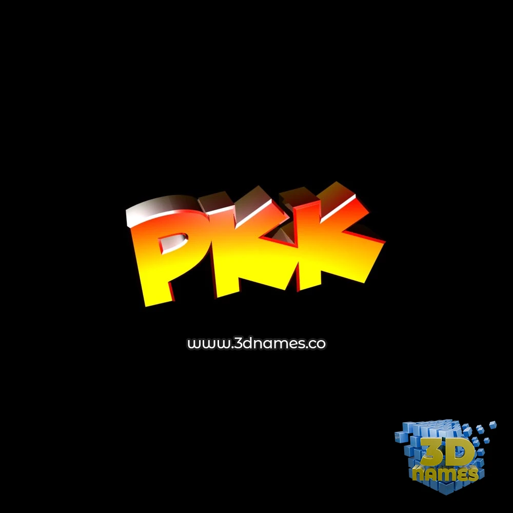 pkk in Black Background style - 3D name wallpaper