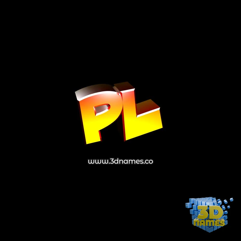 pl in Black Background style - 3D name wallpaper