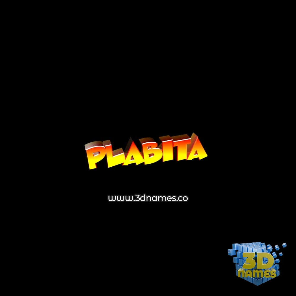 plabita in Black Background style - 3D name wallpaper