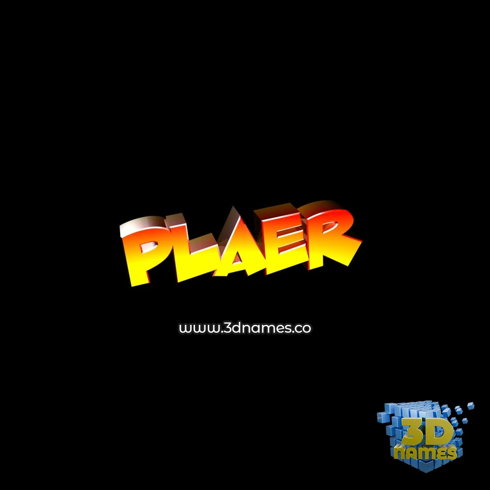 plaer in Black Background style - 3D name wallpaper