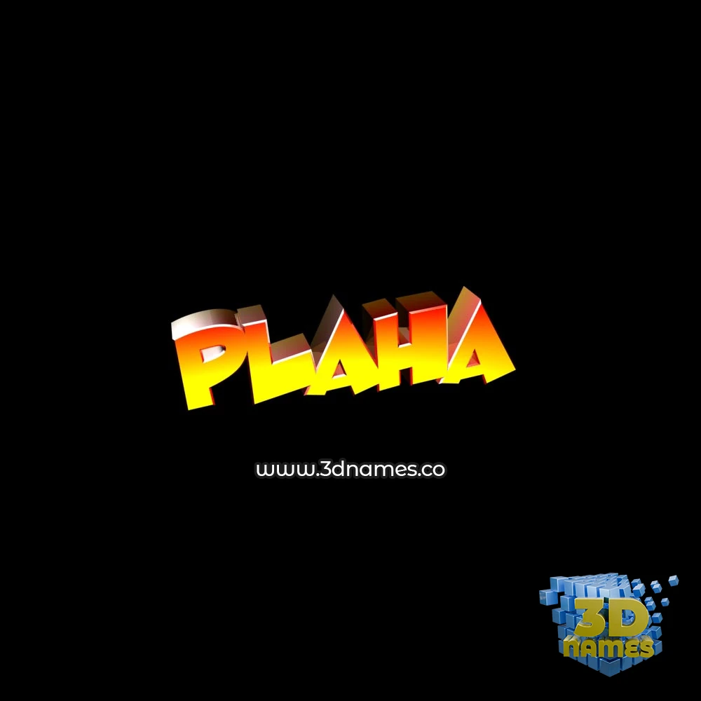 plaha in Black Background style - 3D name wallpaper