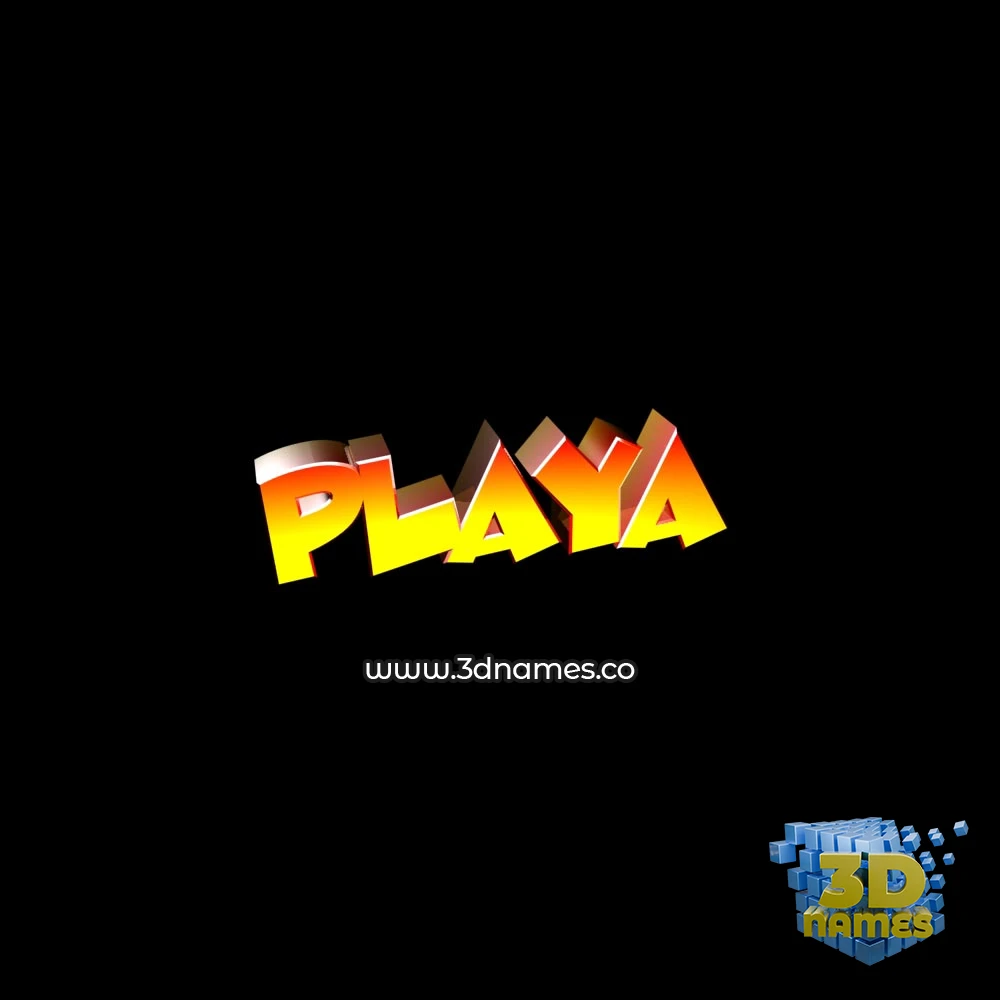 playa in Black Background style - 3D name wallpaper