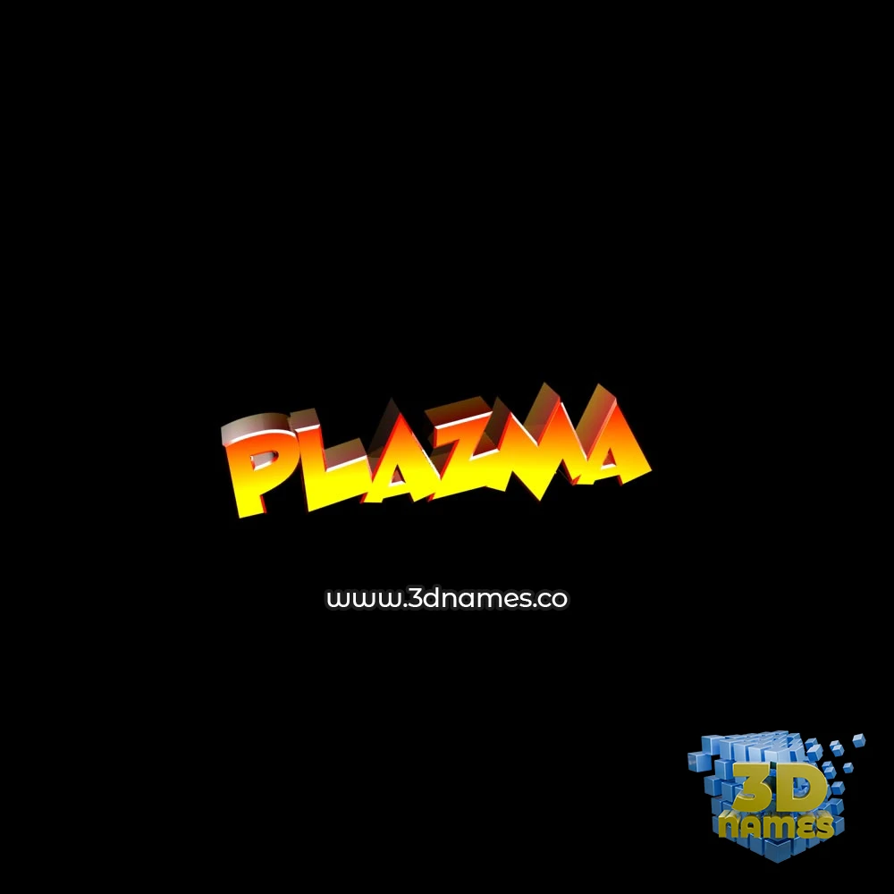 plazma in Black Background style - 3D name wallpaper