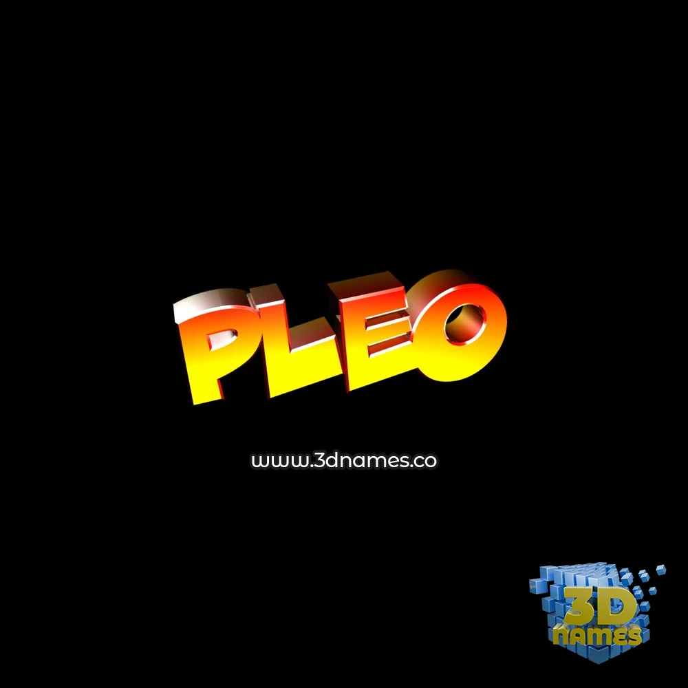 pleo in Black Background style - 3D name wallpaper
