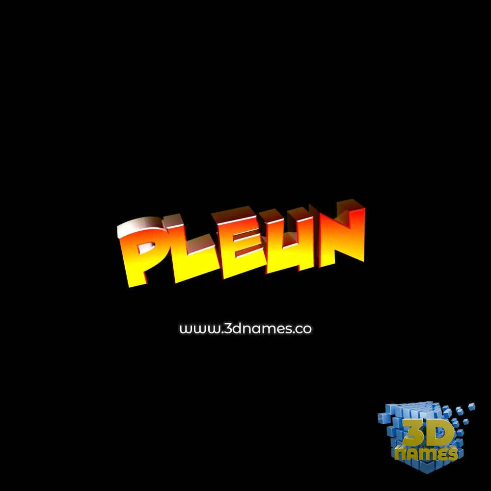 pleun in Black Background style - 3D name wallpaper