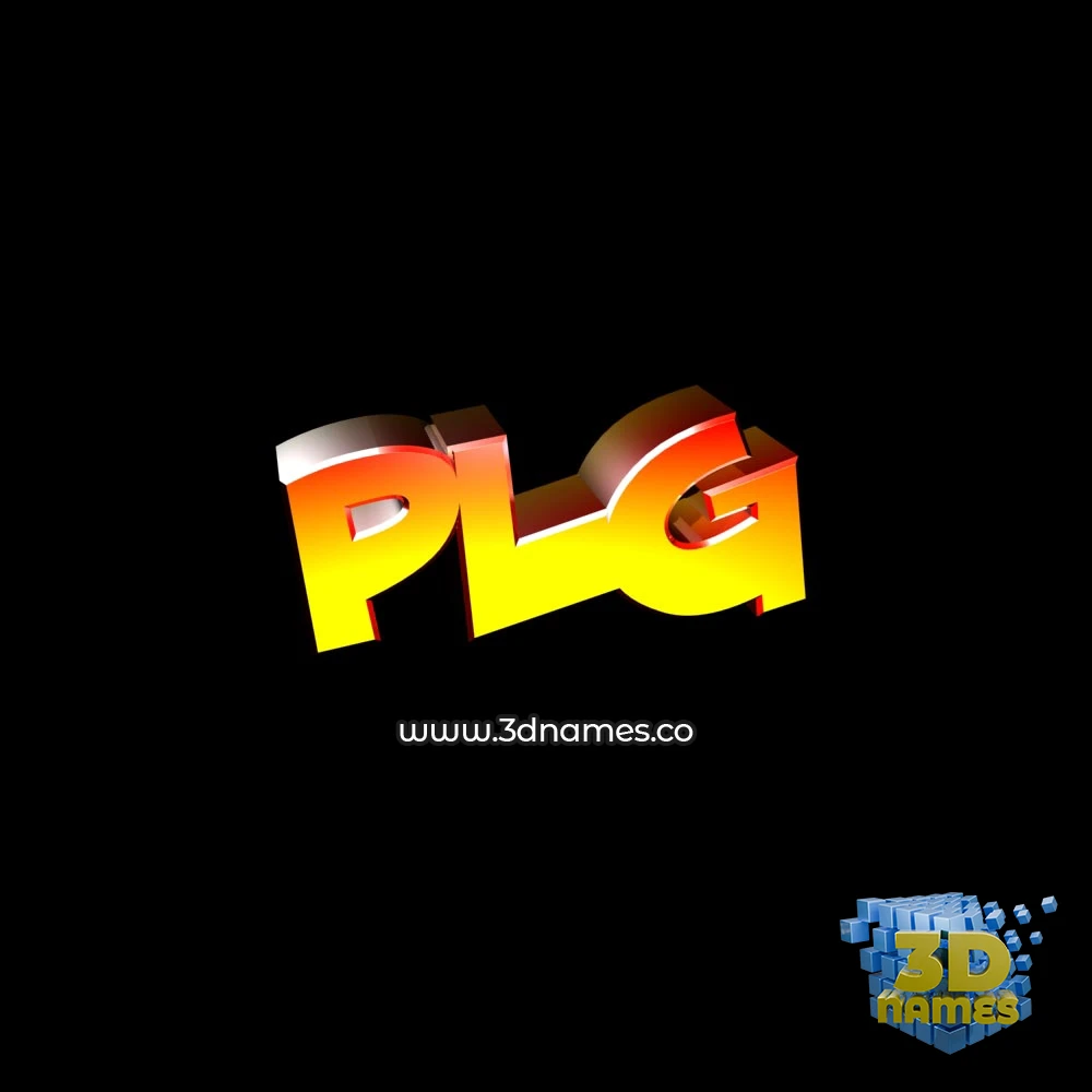 plg in Black Background style - 3D name wallpaper