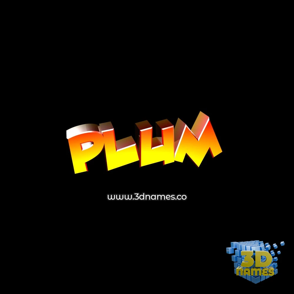 plum in Black Background style - 3D name wallpaper