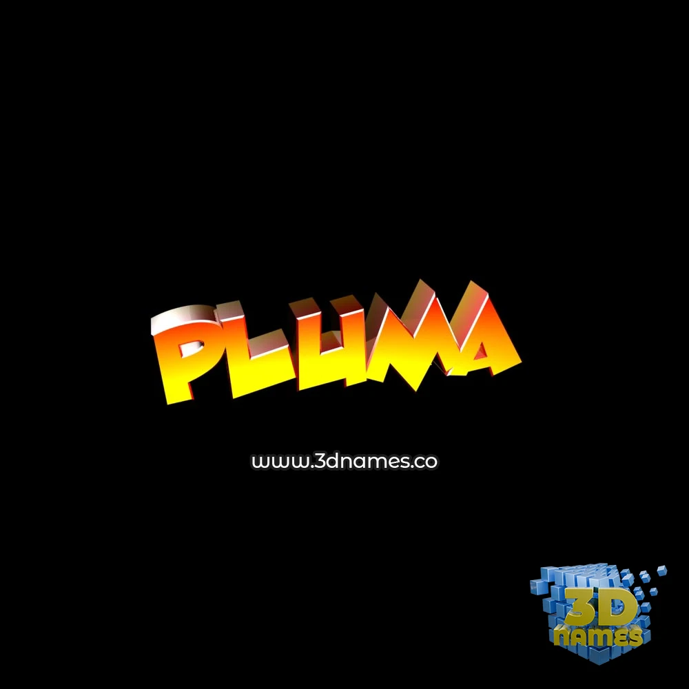 pluma in Black Background style - 3D name wallpaper
