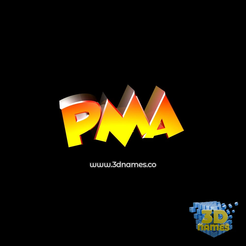 pma in Black Background style - 3D name wallpaper