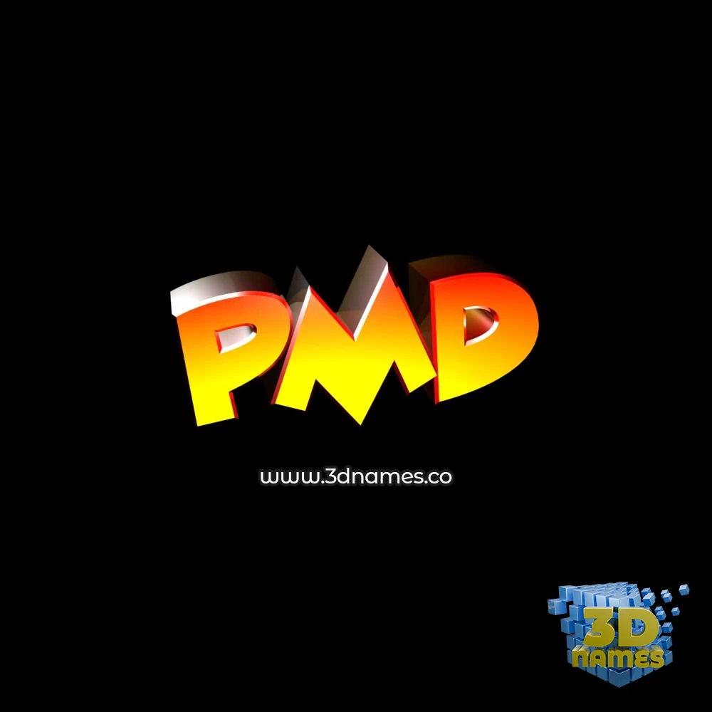 pmd in Black Background style - 3D name wallpaper