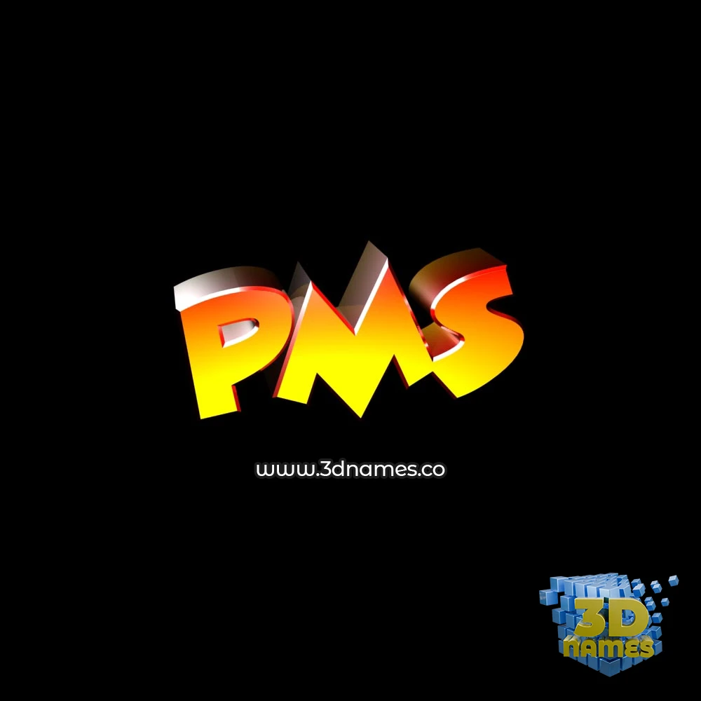 pms in Black Background style - 3D name wallpaper