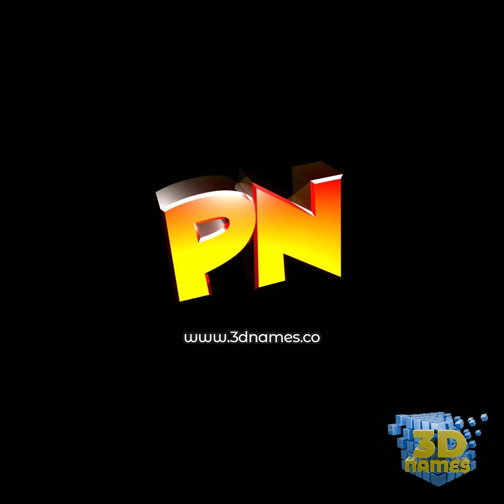 pn in Black Background style - 3D name wallpaper