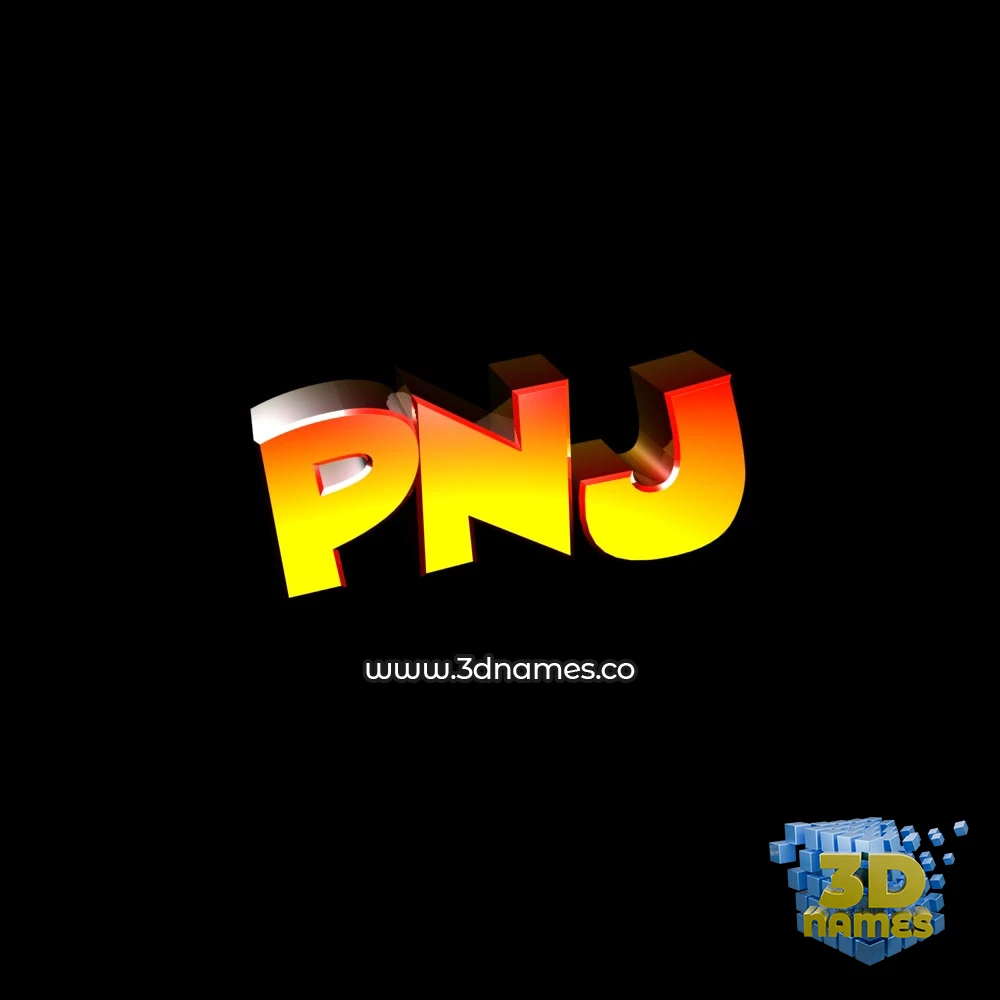 pnj in Black Background style - 3D name wallpaper