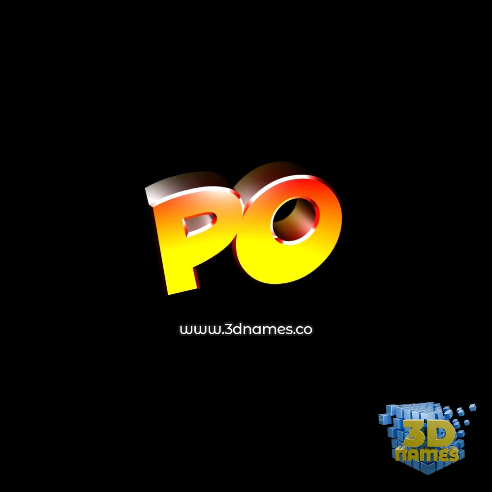 po in Black Background style - 3D name wallpaper