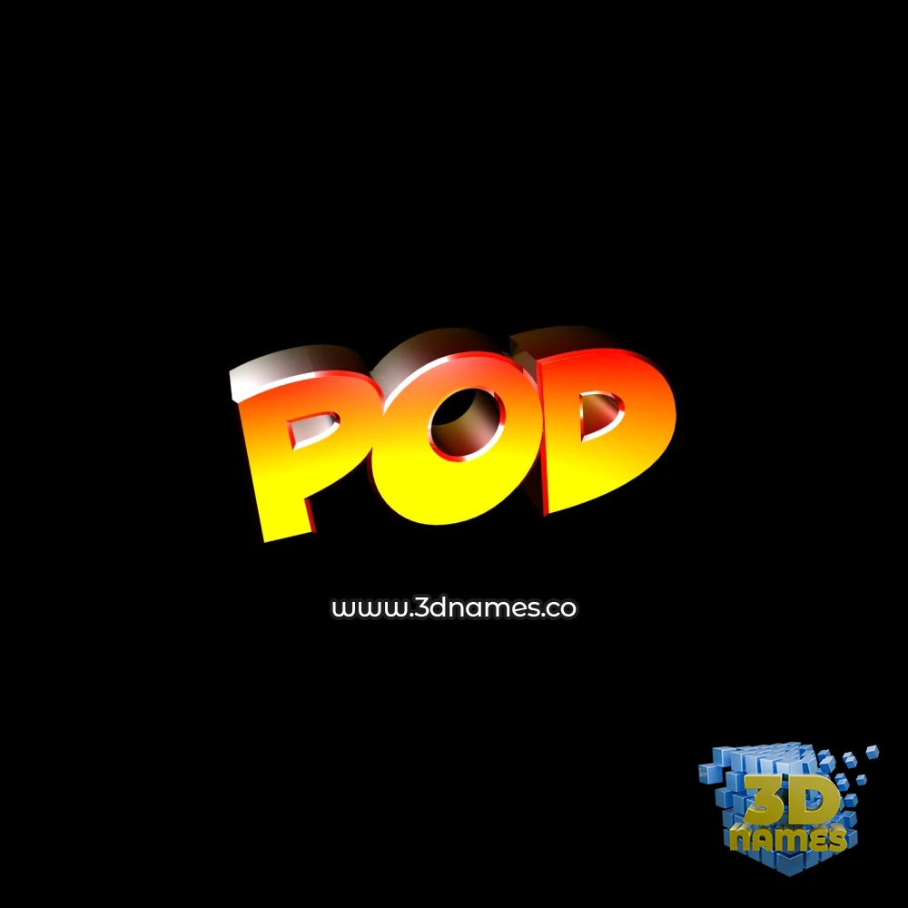 pod in Black Background style - 3D name wallpaper