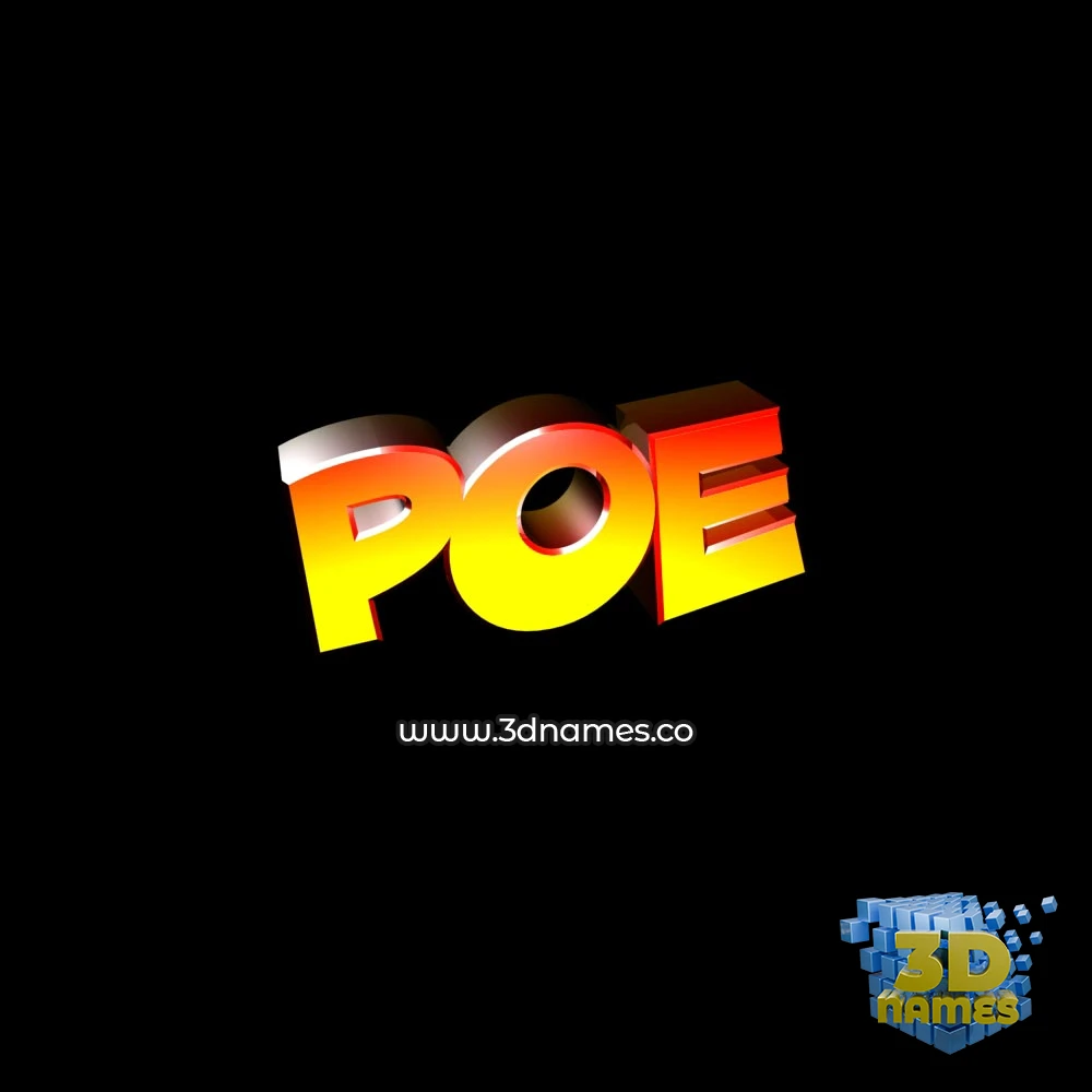 poe in Black Background style - 3D name wallpaper