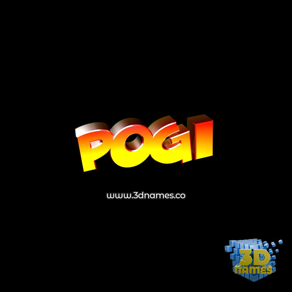 pogi in Black Background style - 3D name wallpaper