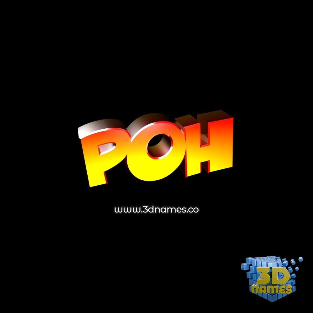 poh in Black Background style - 3D name wallpaper