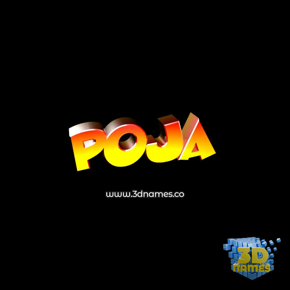 poja in Black Background style - 3D name wallpaper