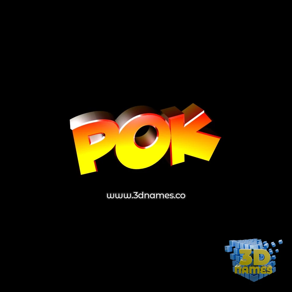 pok in Black Background style - 3D name wallpaper