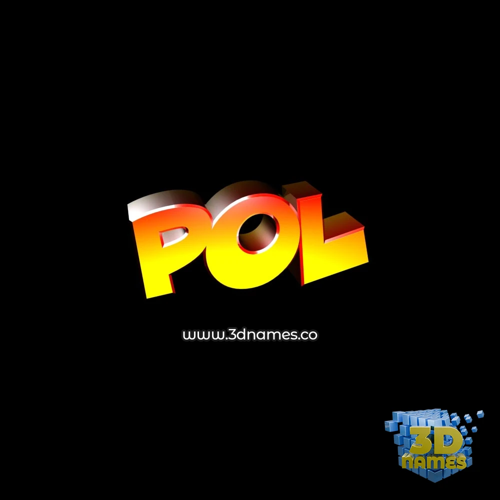 pol in Black Background style - 3D name wallpaper