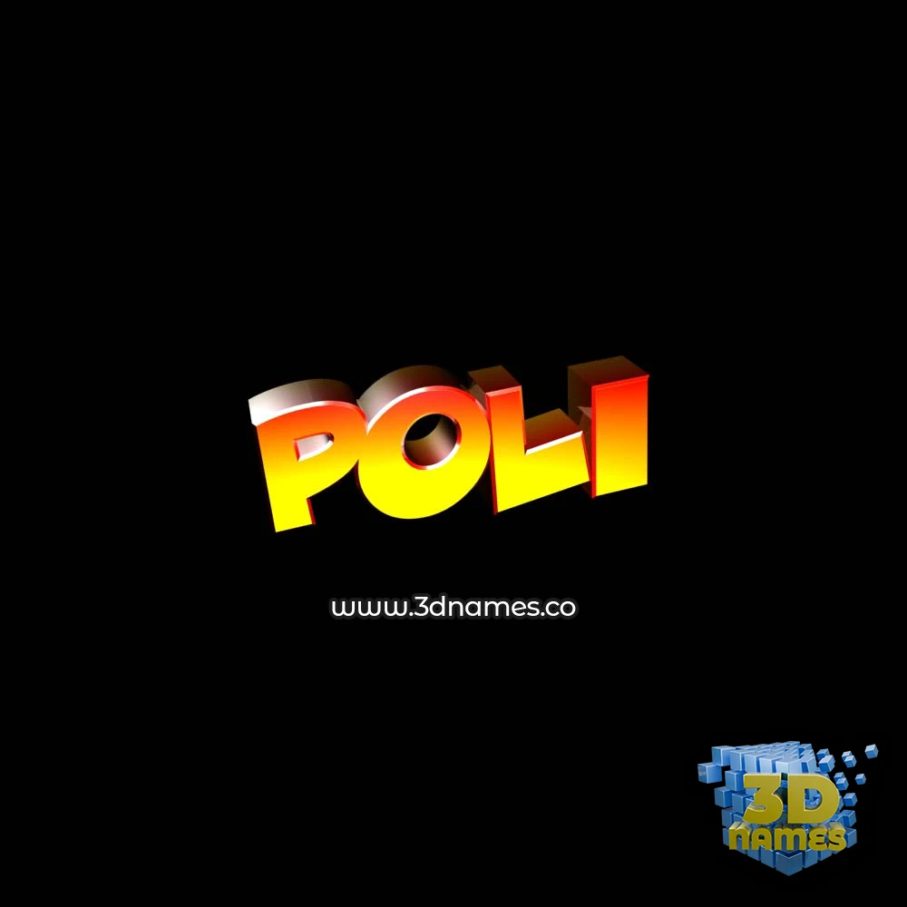 poli in Black Background style - 3D name wallpaper