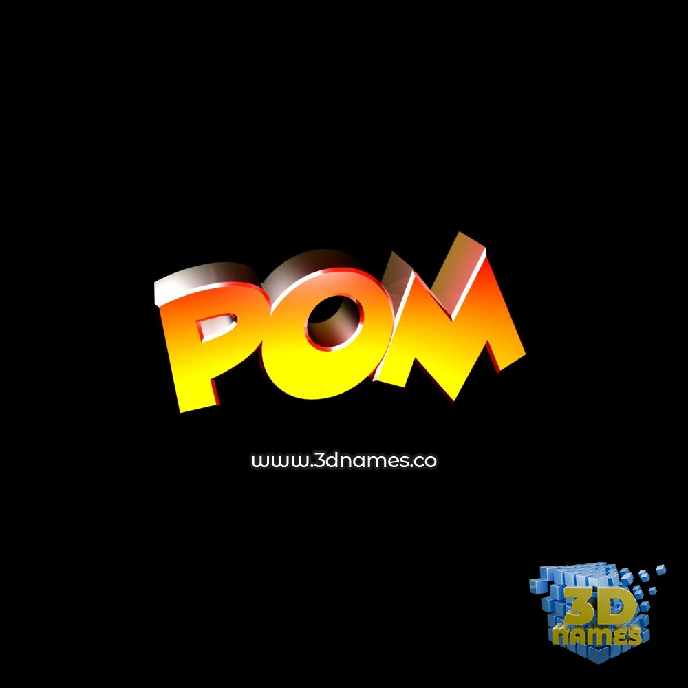 pom in Black Background style - 3D name wallpaper