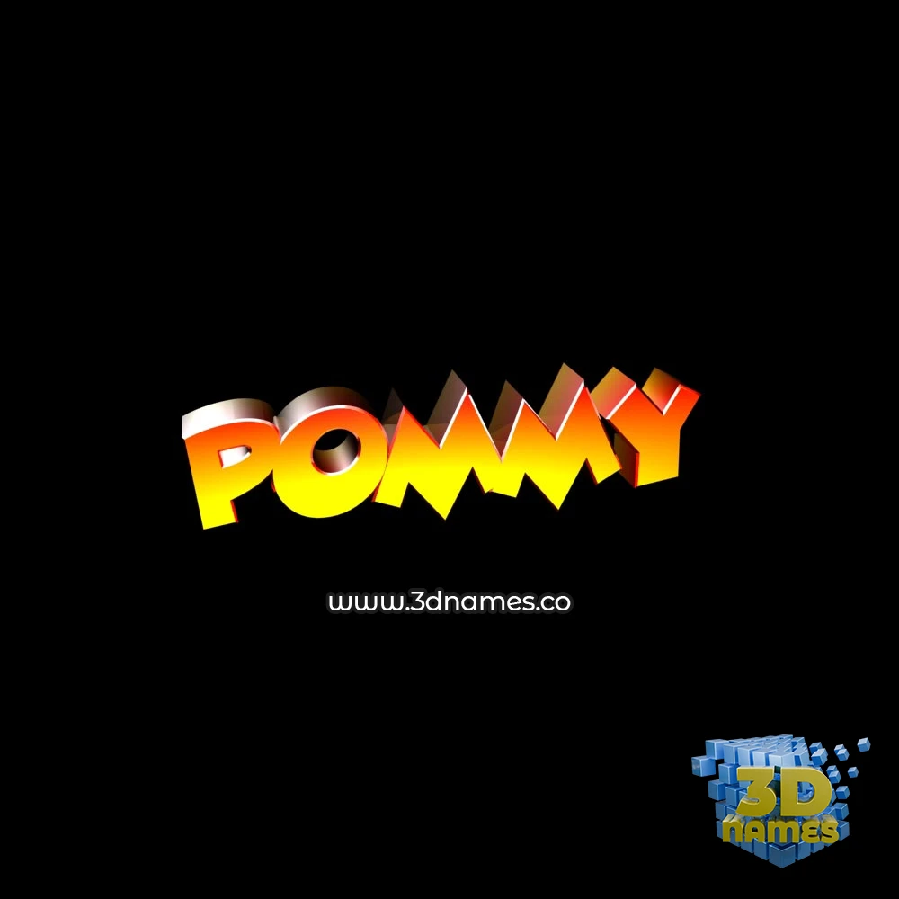 pommy in Black Background style - 3D name wallpaper