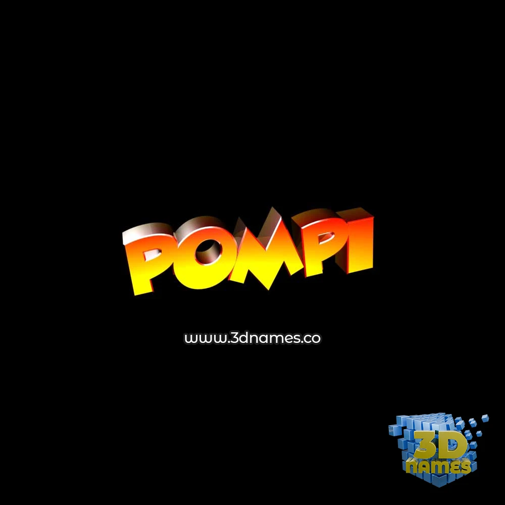 pompi in Black Background style - 3D name wallpaper