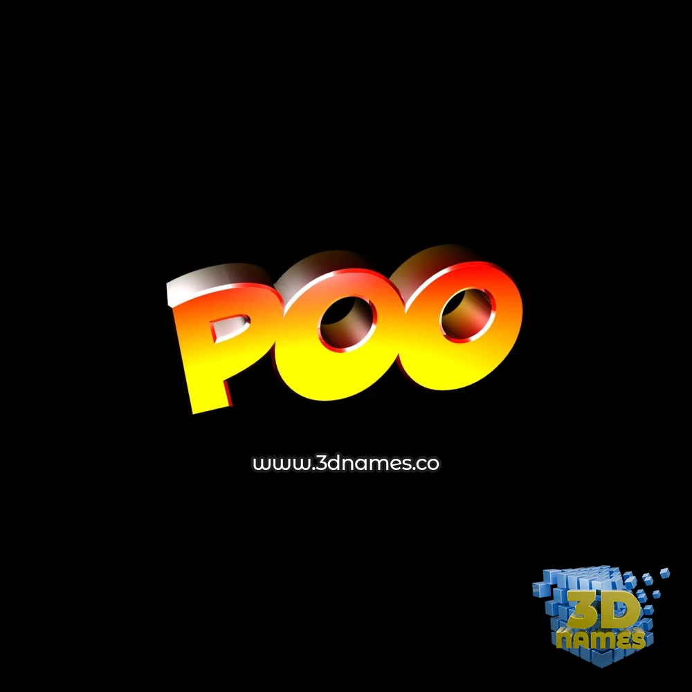 poo in Black Background style - 3D name wallpaper