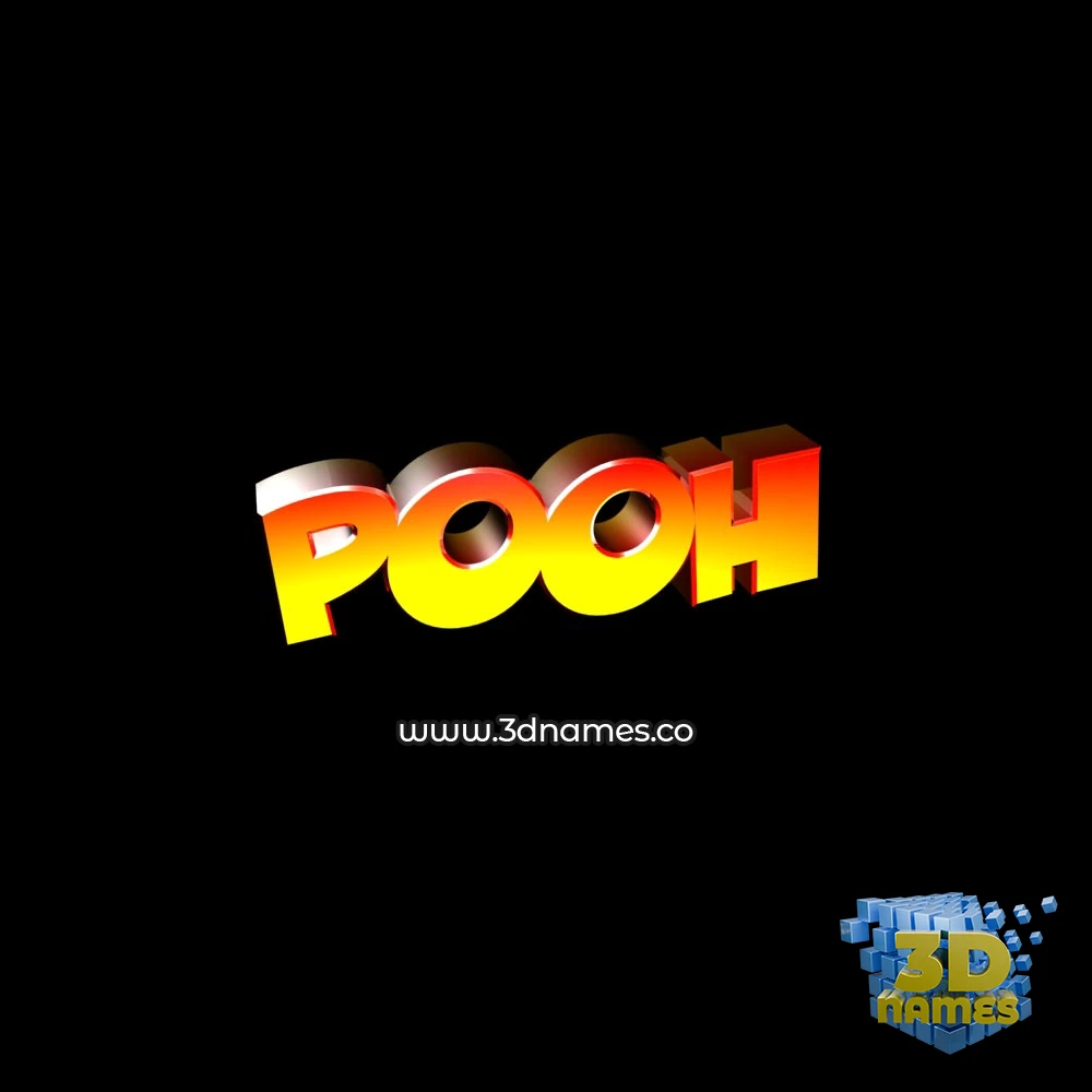 pooh in Black Background style - 3D name wallpaper