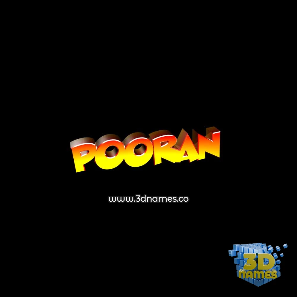 pooran in Black Background style - 3D name wallpaper