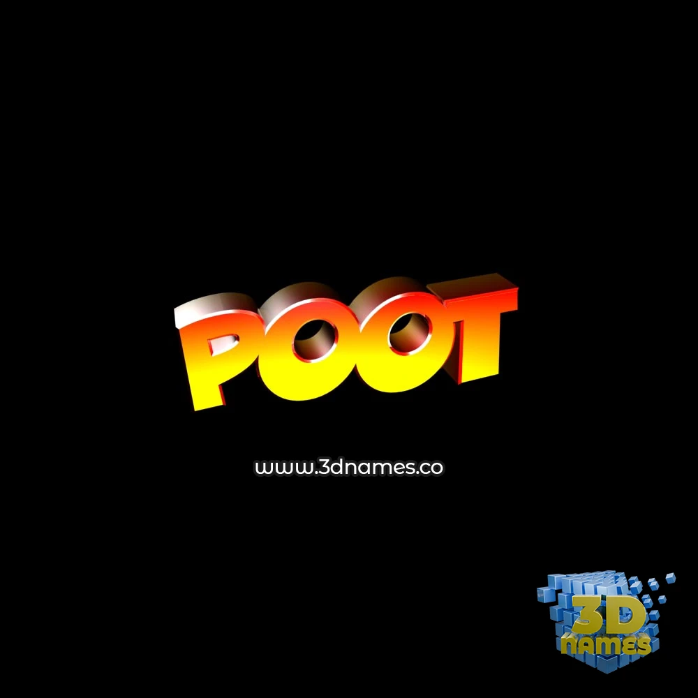 poot in Black Background style - 3D name wallpaper
