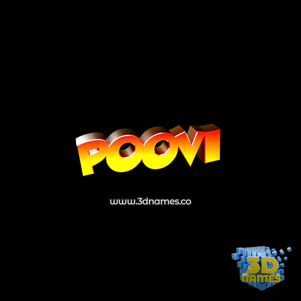 poovi in Black Background style - 3D name wallpaper