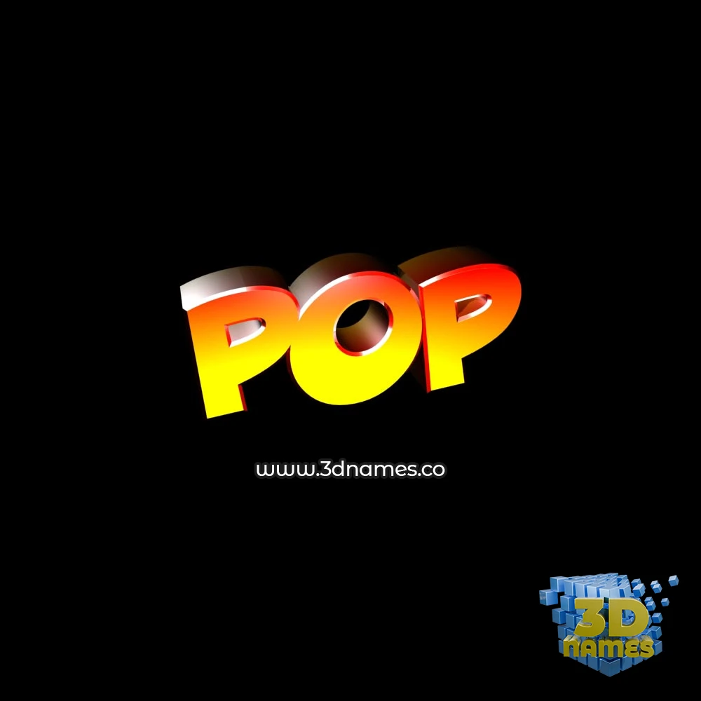 pop in Black Background style - 3D name wallpaper