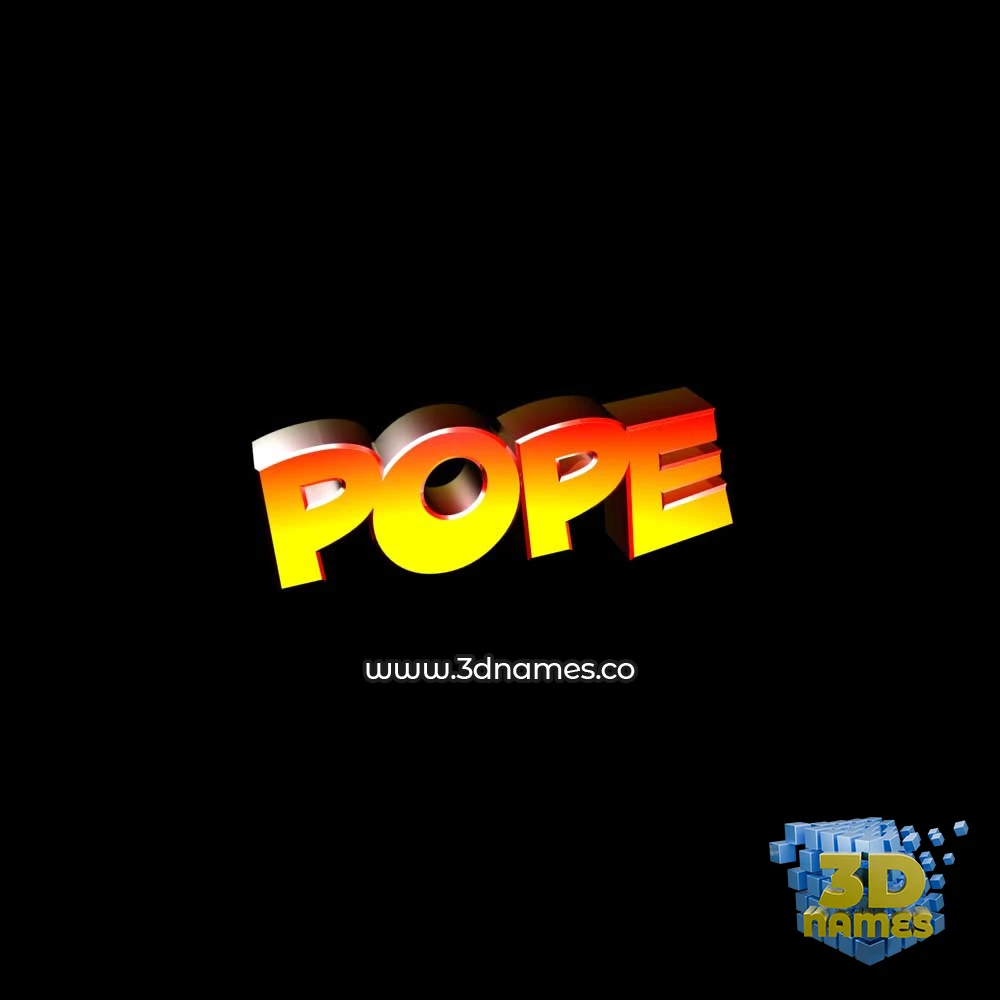 pope in Black Background style - 3D name wallpaper