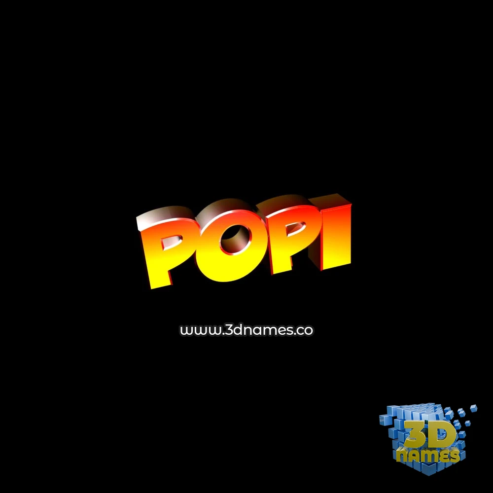 popi in Black Background style - 3D name wallpaper